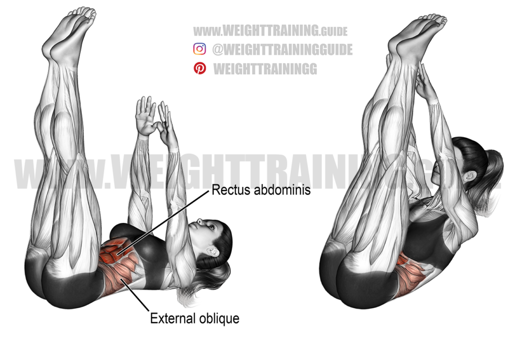 Vertical leg crunch exercise instructions and video | Weight Training Guide