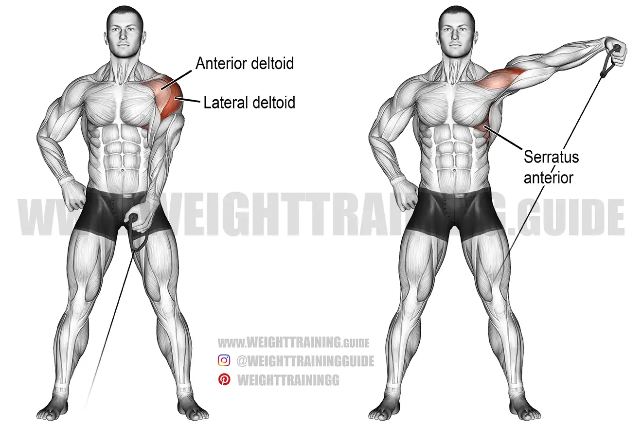 Cable one-arm lateral raise exercise