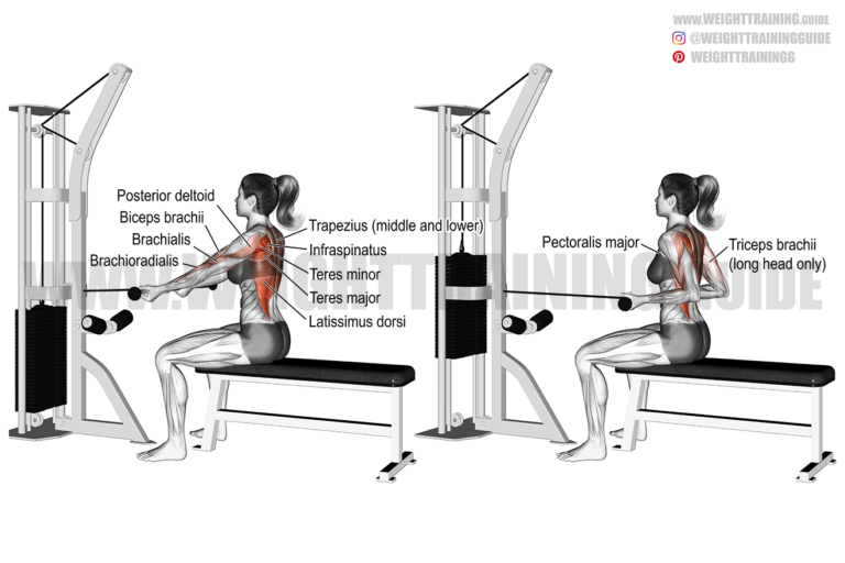 Straight-back underhand cable row exercise
