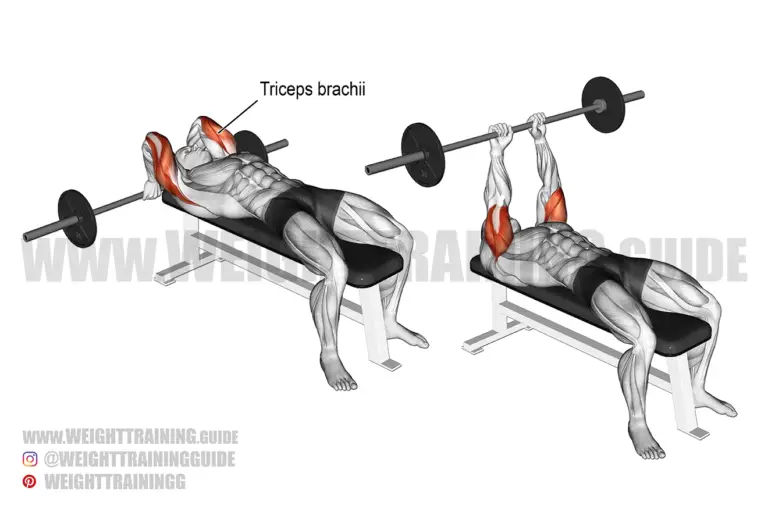Lying barbell triceps extension
