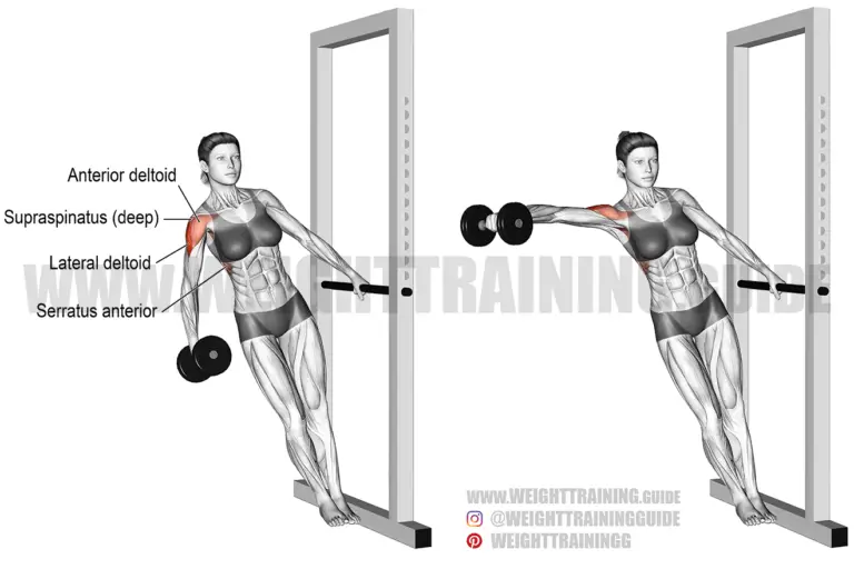 Leaning dumbbell lateral raise