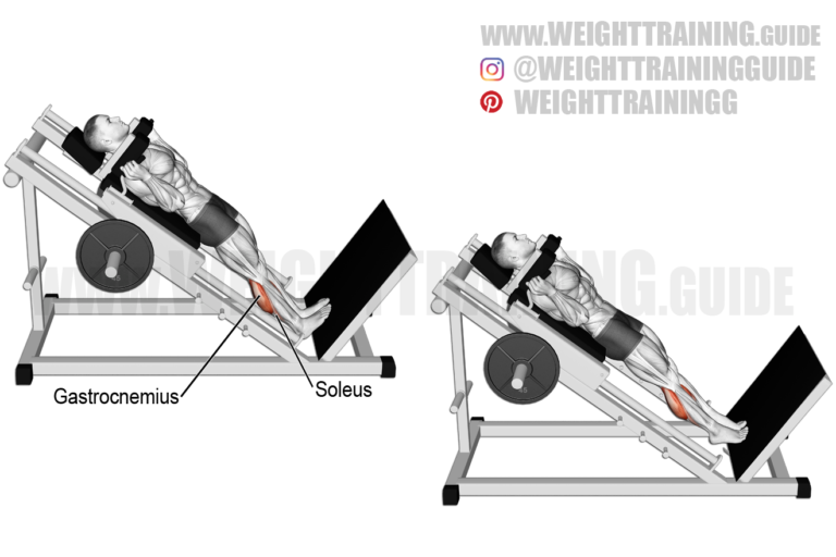 Hack machine calf raise exercise
