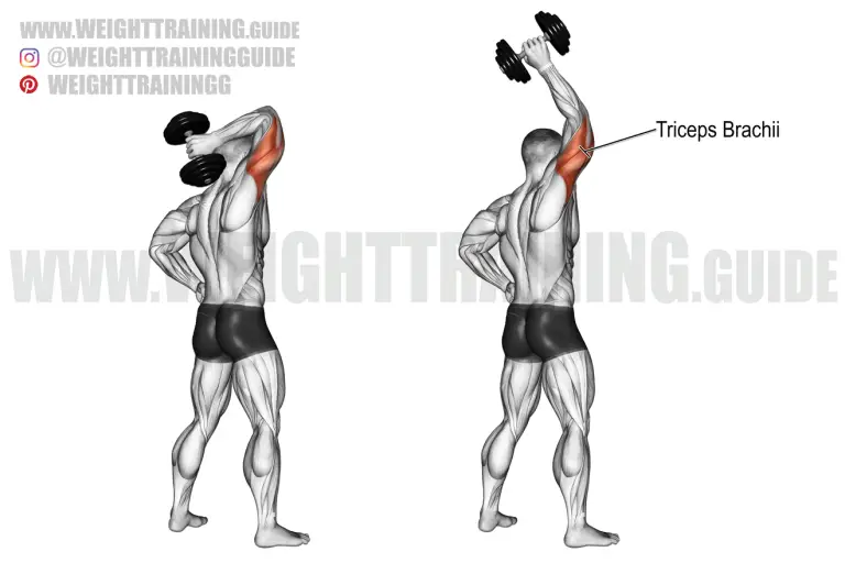 Standing one-arm overhead dumbbell triceps extension