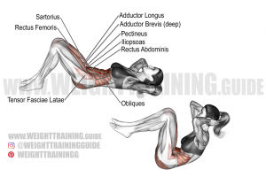 Crunch with leg raise exercise instructions and video
