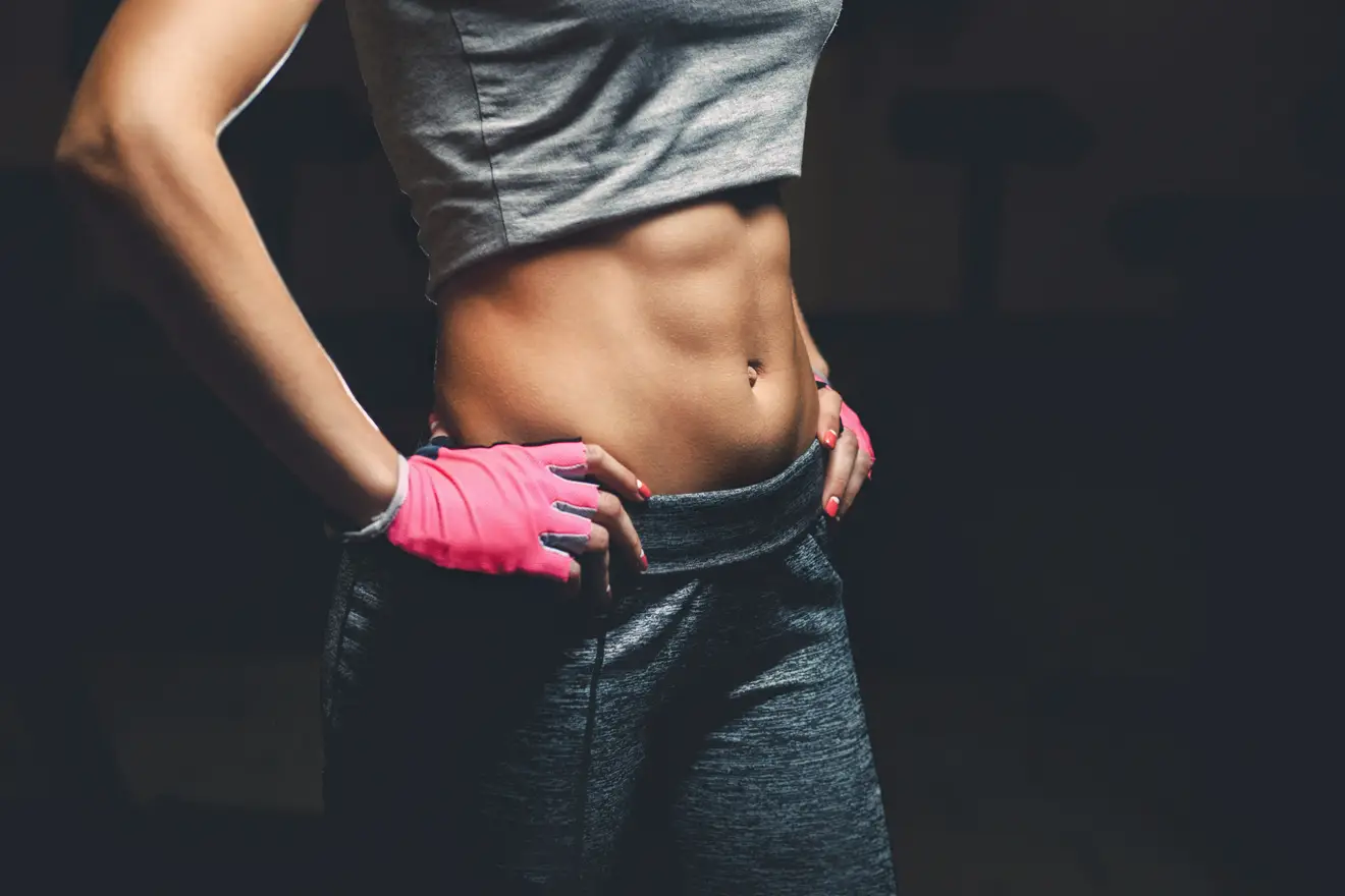 Woman showing her abs